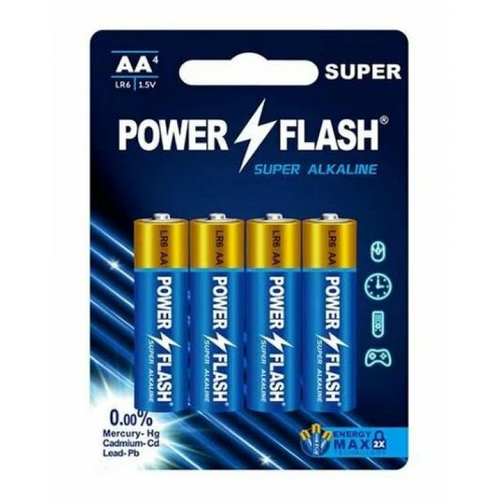 LR6 POWER FLASH Super AA элемент алкал (блистер 4шт)