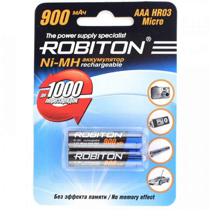 AAA  900mAh ROBITON Ni-MH аккумулятор (блистер 2шт)
