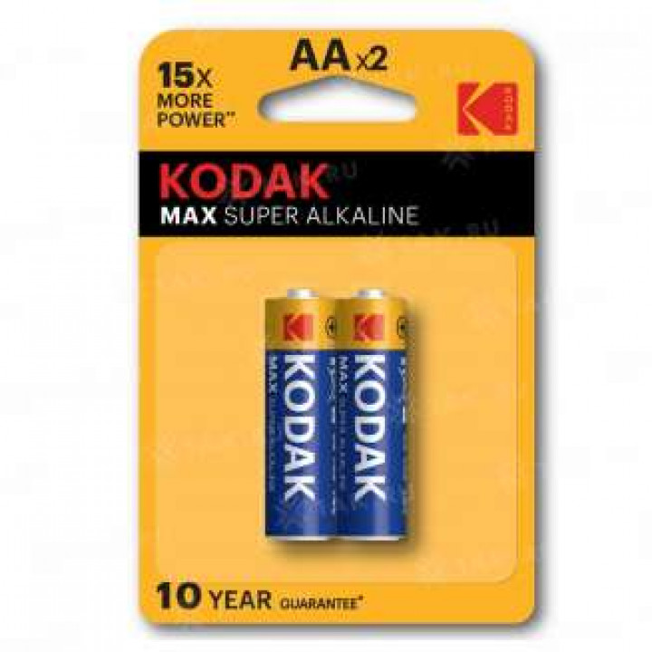 LR6 KODAK MAX  AA элемент алкал (блистер 2шт)