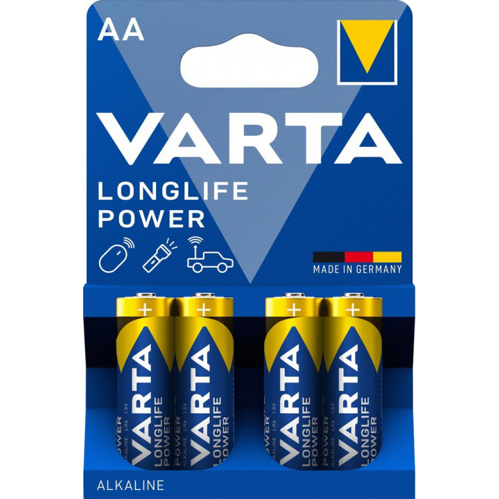 LR6 VARTA LONGLIFE POWER  AA элемент алкал (блистер 4шт) 