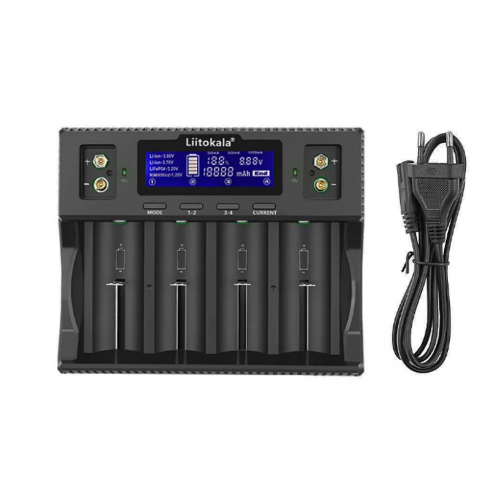 Lii-D4XL автомат. заряд устр-во для 1/4 Li-Ion/Ni-Cd/Ni-MH/LiFe акк-ров Liitokala