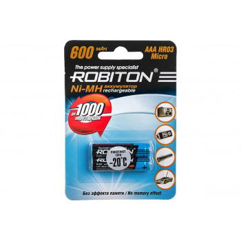 AAA  600mAh ROBITON Ni-MH аккумулятор (блистер 2шт)