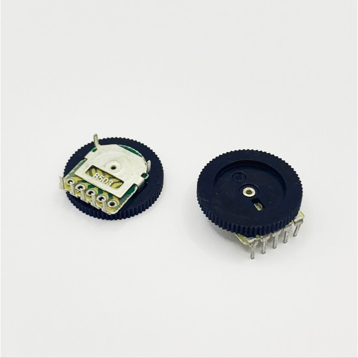 Резистор переменный B50K 5pin ручка-колесо 16*2мм шаг 2мм (для плеера)                              