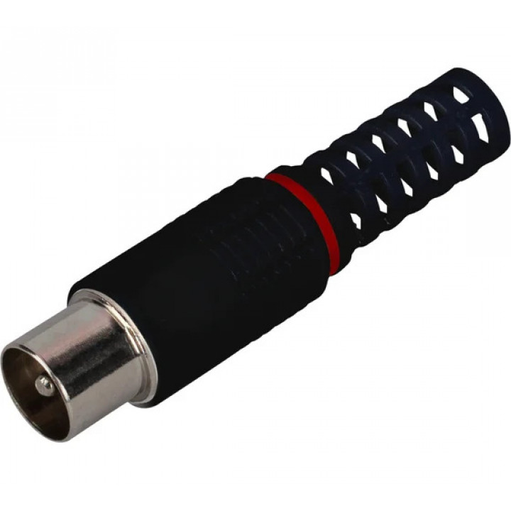 Штекер TV пласт без пайки черный PREMIER