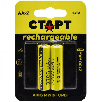 AA 2700mAh СТАРТ Ni-MH аккумулятор (блистер 2шт)