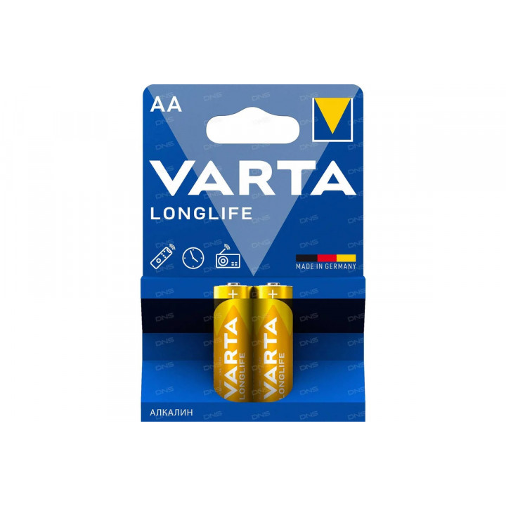 LR6 VARTA LONGLIFE  AA элемент алкал (блистер 2шт)