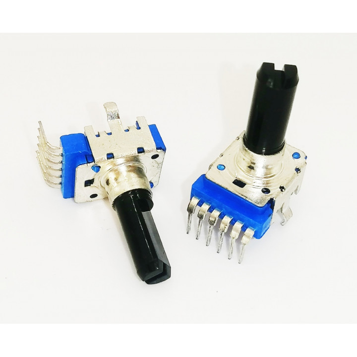 Резистор переменный B50K 6pin 13*16мм шаг 2мм прям, пласт ручка 15...20мм                           