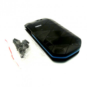 Корпус Nokia 7070 черный с синей вставкой в сборе                                                   