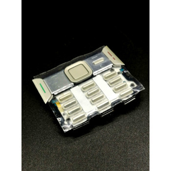 Подложка клавиатуры Nokia N82 c шлейфом и клавиатурой серебристая (orig China)                      