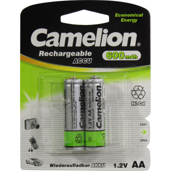 AA  600mAh CAMELION Ni-Cd аккумулятор (блистер 2шт)