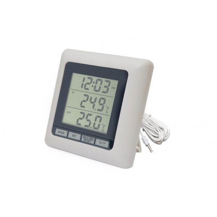 TM1011T комнатно-уличный термометр с часами, будильником и таймером                                 
