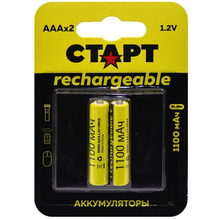 AAA 1100mAh СТАРТ Ni-MH аккумулятор (блистер 2шт)