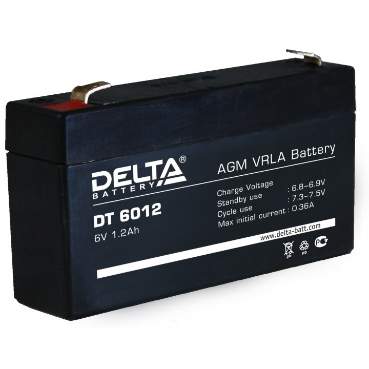 DT6012 6V 1,2Ah DELTA аккумулятор свинцовый                                                         