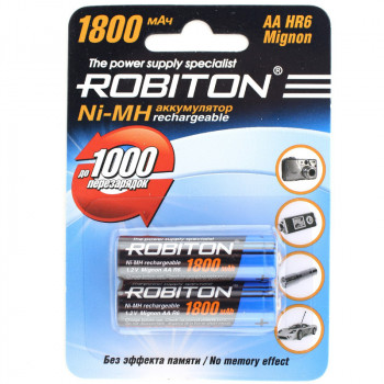 AA 1800mAh ROBITON Ni-MH аккумулятор (блистер 2шт)