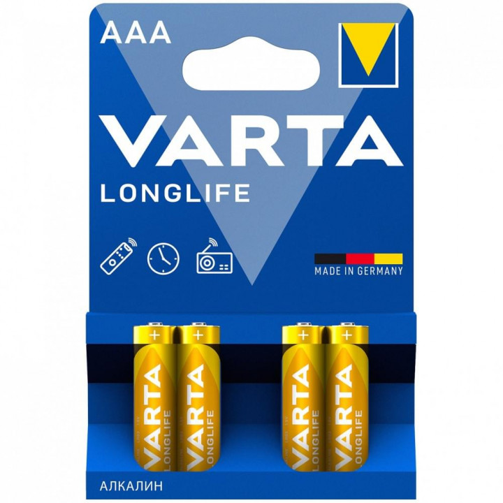 LR03 VARTA LONGLIFE AAA элемент алкал (блистер 4шт)