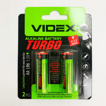 LR6 VIDEX TURBO AA элемент алкал (блистер 2шт) (просрочены)