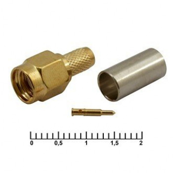 SMA-C58P Gold штекер на кабель обжим Ruichi
