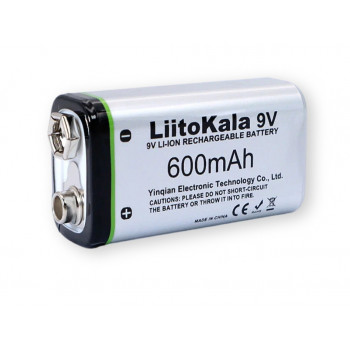 Крона 9V 600mAh LiitoKala Li-ion (номин. напряжение 7.4V)