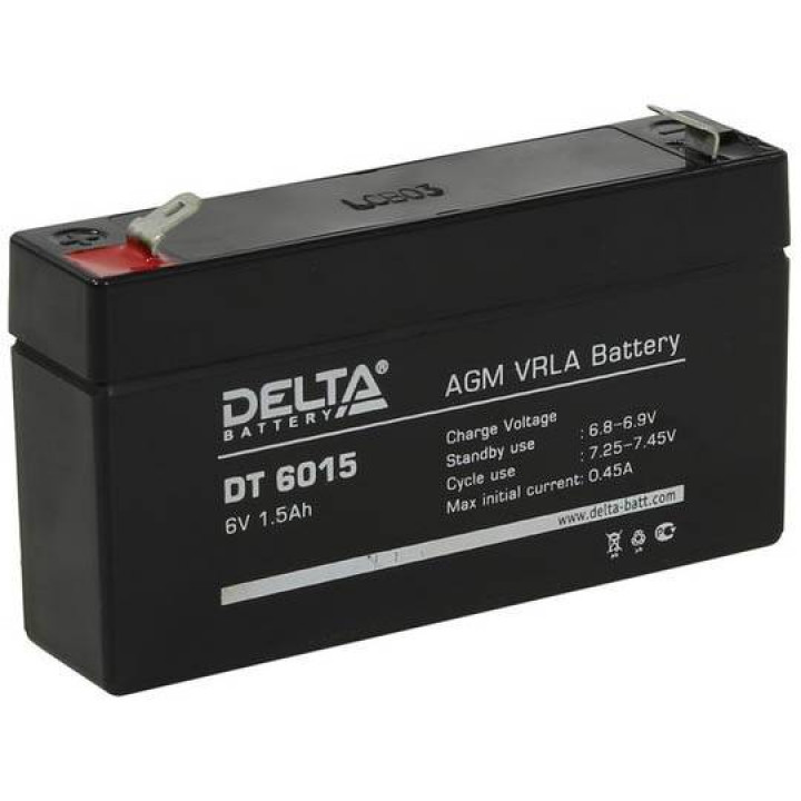 DT6015 6V 1,5Ah DELTA аккумулятор свинцовый                                                         