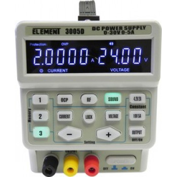 ELEMENT 3005D блок питания цифровой лабораторный 0…30V 5A с/диод индикатор (программируемый)        