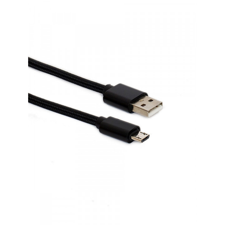 Шнур USB A plyg - USB micro 5pin черный резиновый 1м PREMIER 