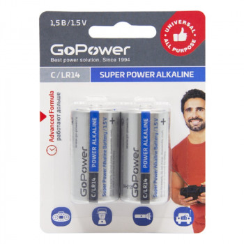 LR14 GoPower C элемент алкалиновый (блистер 2шт)