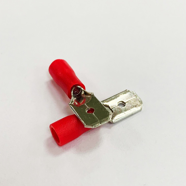 Клемма ножевая- вилка 6,3mm красная VD1-6,3M Китай                                                  