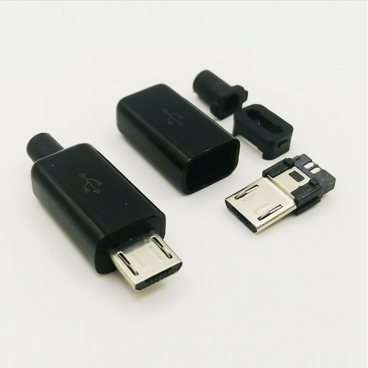 USBBmicro-5PBB вилка на кабель в корпусе (черная)                                                   