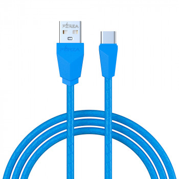 Шнур USB A шт- USB type C шт 1м резиновый синий PREMIER
