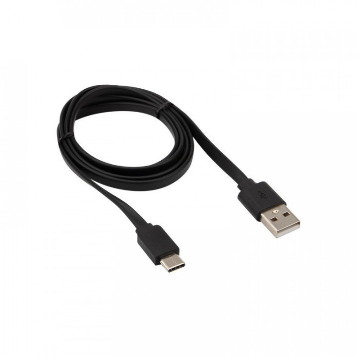 Шнур USB type C plyg- USB A plyg 1м черный REXANT 