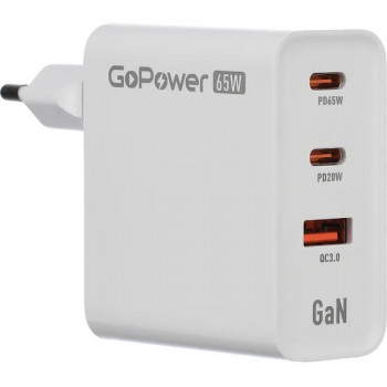 GPQC10 UCB*1+Type-C*2 65W FAST 5V 3A/9V 3A/15V 3A/20V 3.25A зарядное устройство GoPower