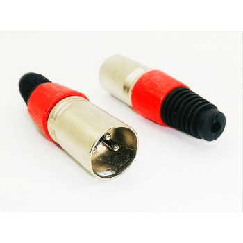 XLR-3M вилка на кабель цанга красный PREMIER                                                        
