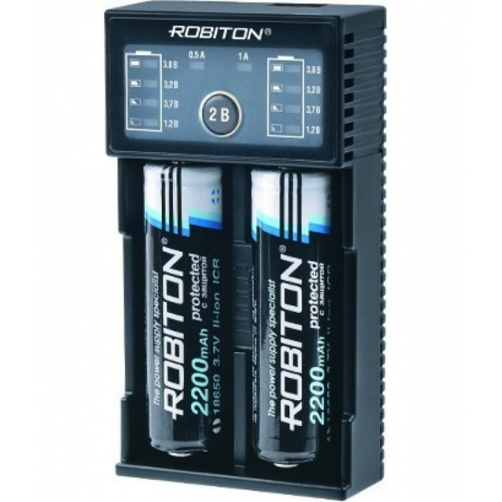 Li2 автомат. заряд. устр-во USB для 1/2 Li-ion акк-ров ROBITON