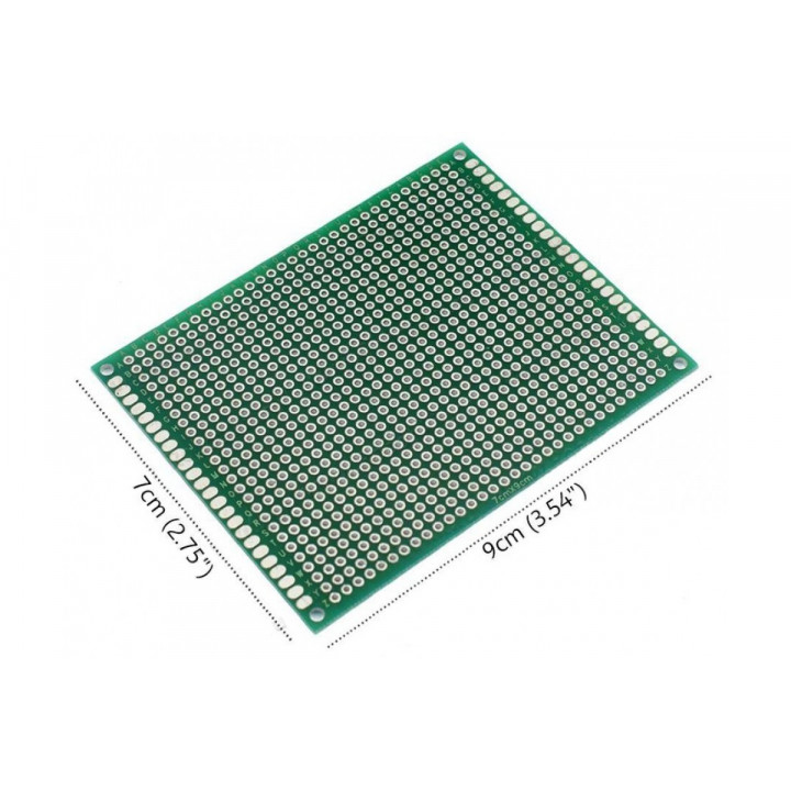 Плата макетная 2-сторонняя  70*90мм шаг 2,54мм