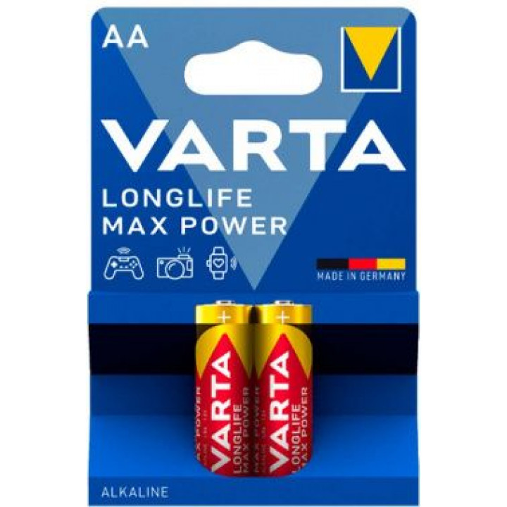 LR6 VARTA LONGLIFE MAX POWER  AA элемент алкал (блистер 2шт)