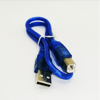 Шнур USB-A на USB-B для Arduino UNO 0,3 метра (синий)                                               
