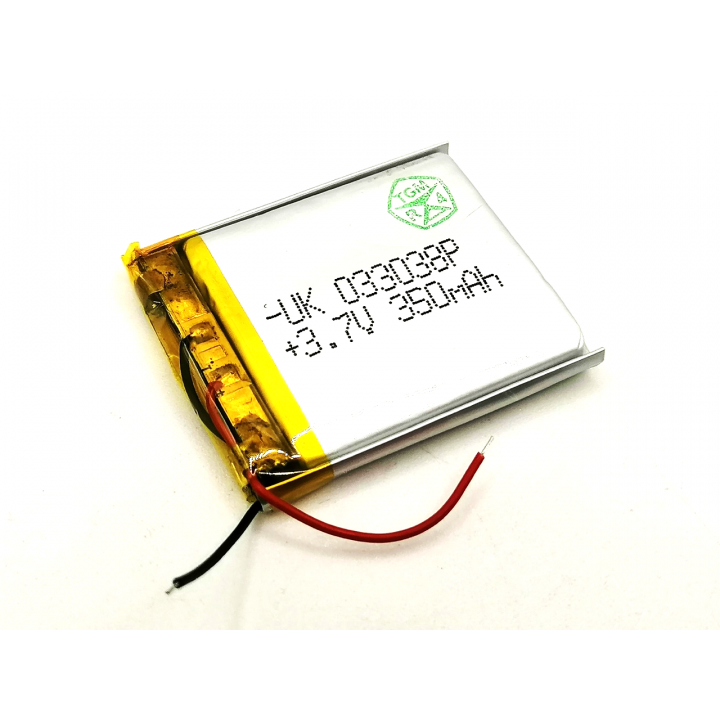 UK033038P Китай 3,7V 350mAh Li-Pol аккумулятор                                                      