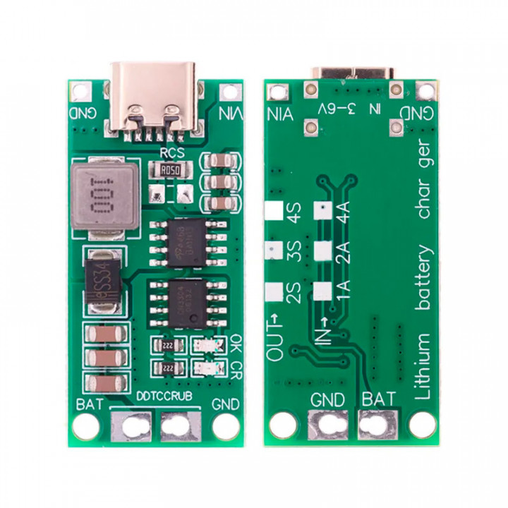 Контроллер заряда Li-Ion аккумулятора 3S 1A (разъем Type-C) 
