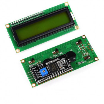 Дисплей символьный LCD1602 с модулем IIC/I2C (зеленая подсветка)                                    