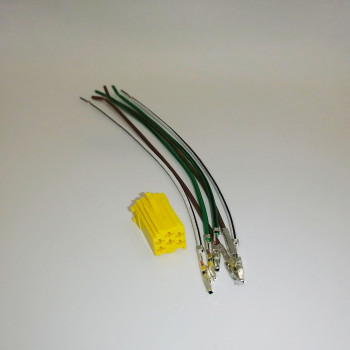 Разъем для а/магнитолы MINI ISO 6pin штекер (самонаборный 6 проводов желтый)