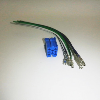 Разъем для а/магнитолы MINI ISO 8pin штекер (самонаборный 8 проводов)