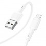 Шнур USB A - USB micro 2.4A FAST 1м белый ПВХ GoPower (GP01M)