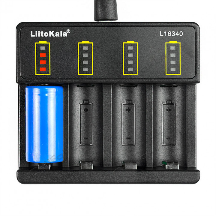 Lii-L16340 автомат. заряд. устр-во USB для 1/4 Li-ion акк-ров 16340 Liitokala 