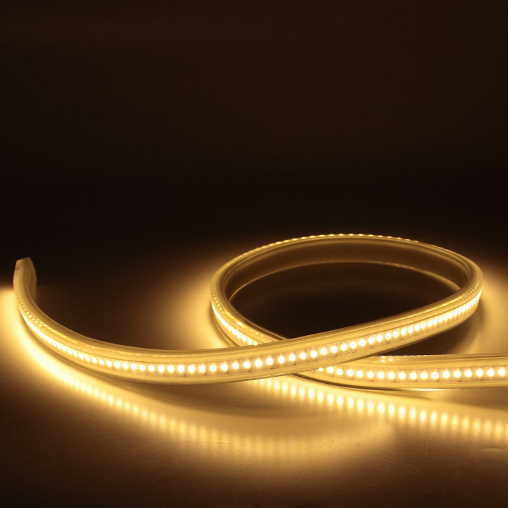2835 188Led/m 1200Lm/m 220V Lux белая теплая (герметичная)  5м+ шнур сетевой 
