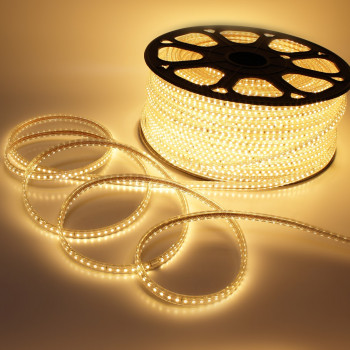 2835 120Led/m 900Lm/m 220V Lux белая теплая (герметичная) 5м+ шнур сетевой