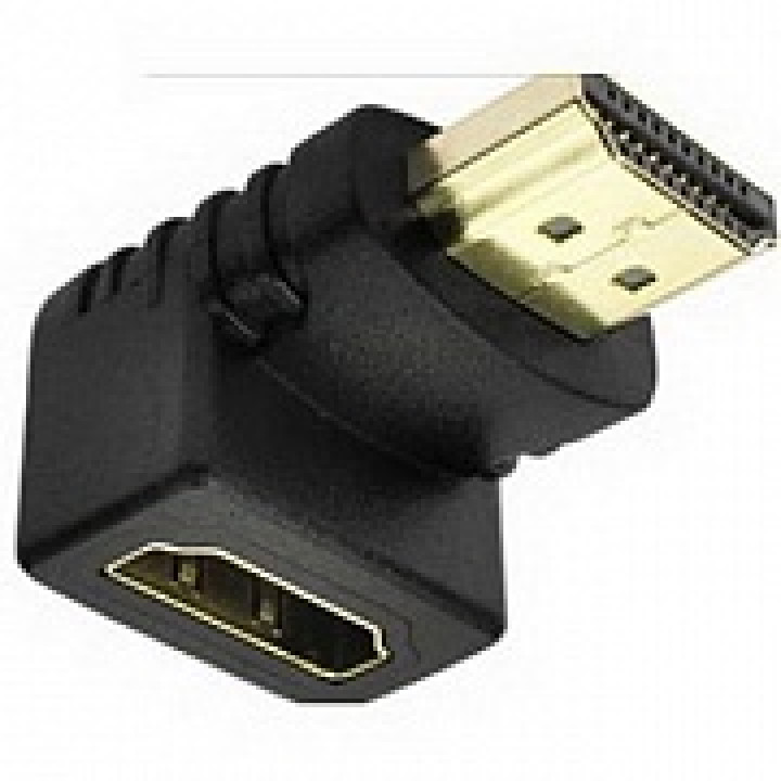 Переходник угловой HDMI штекер - HDMI гнездо RUICHI (короткий)