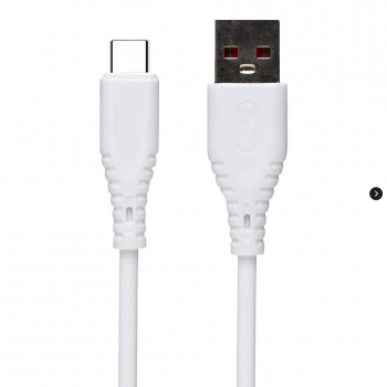 Шнур USB A - type-C 2.4A FAST 1м белый ПВХ текстура GoPower (GP06T)