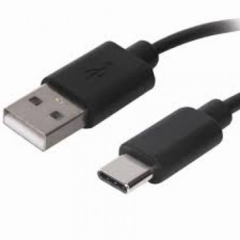Шнур USB A - type-C 2.4A FAST 1м черный ПВХ текстура GoPower (GP06T)