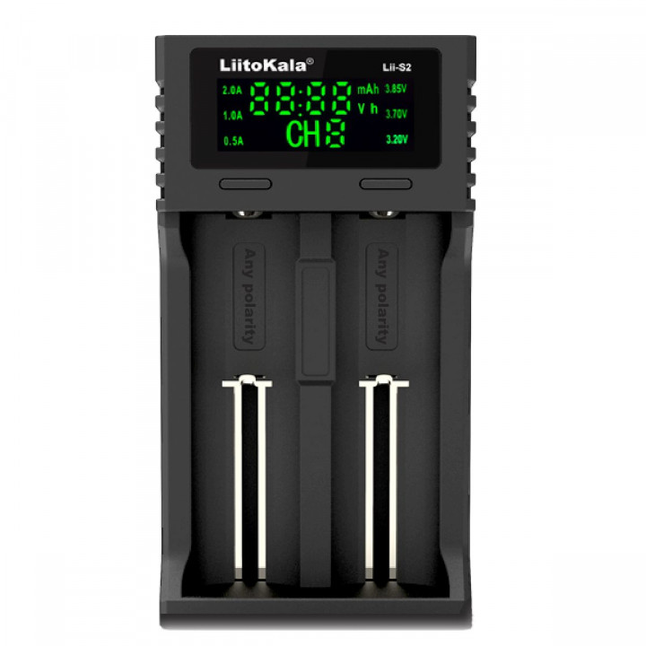 Lii-S2 автомат. заряд устр-во USB для 1/2 Li-Ion/Ni-Cd/Ni-MH/LiFeP04 акк-ров Liitokala