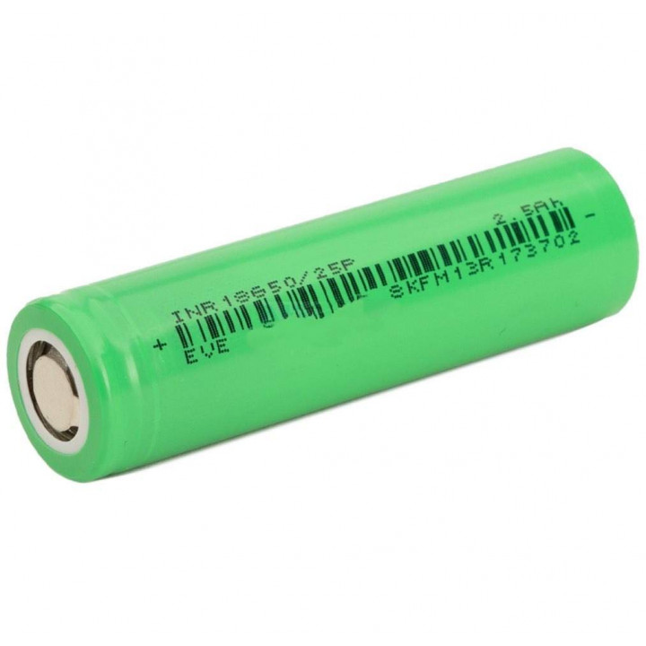 18650 2500mAh 3,7V INR18650/25P EVE Li-Ion (30A высокотоковый)